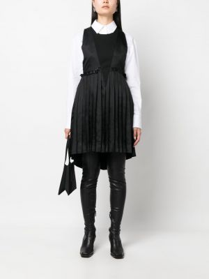 Plisované šaty bez rukávů Mm6 Maison Margiela černé