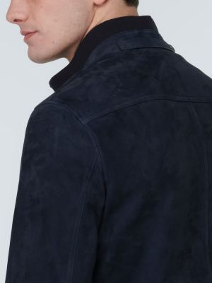 Bomber jakna od brušene kože Tom Ford plava