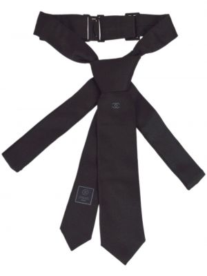 Hedvábná kravata Chanel Pre-owned černá