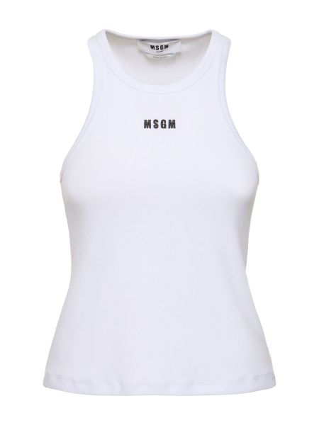 Jersey bomull tank top Msgm hvit