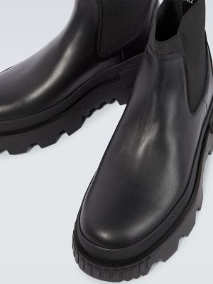 Δερμάτινα μπότες chelsea Moncler μαύρο