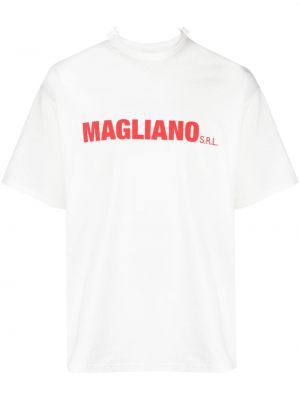 Kokvilnas t-krekls ar apdruku Magliano balts