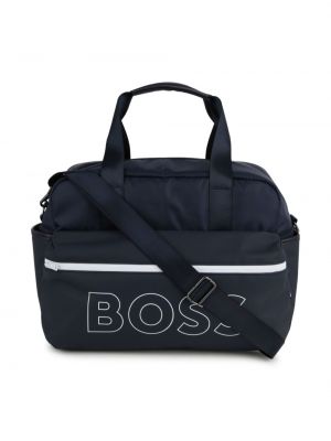 Чанта с принт Boss Kidswear синьо