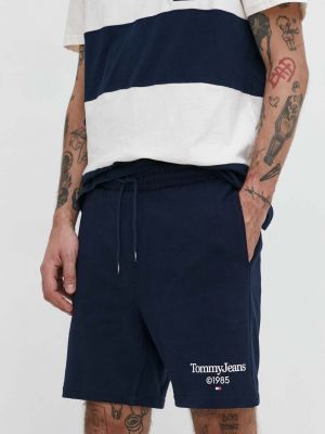Pamučne kratke traper hlače Tommy Jeans plava