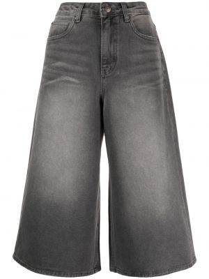 Pantaloni scurți din denim cu croială lejeră Low Classic negru