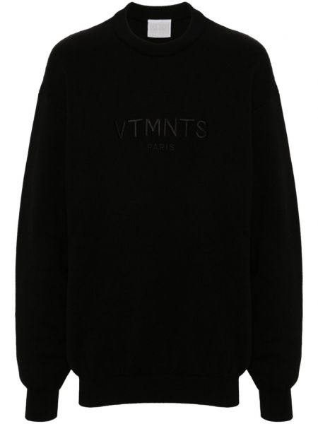 Дълъг пуловер бродиран Vtmnts черно