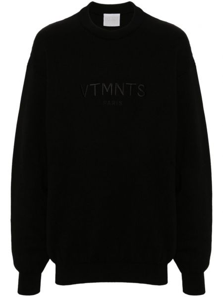 Pull long brodé Vtmnts noir