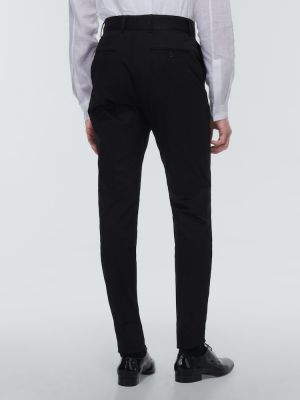 Βαμβακερό παντελόνι με ίσιο πόδι Dolce&gabbana μαύρο