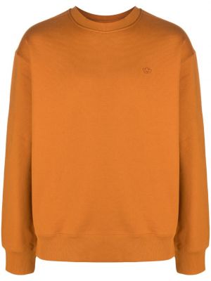 Medvilninės siuvinėtos siuvinėtos sportinės kelnes Adidas oranžinė