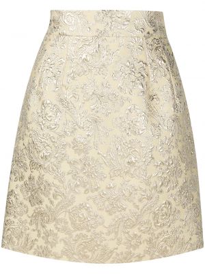 Falda de tejido jacquard Dolce & Gabbana amarillo