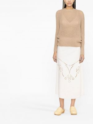 Pull col rond Chloé beige