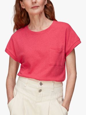 Льняная футболка с карманами Whistles розовая