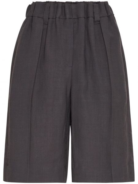 Lanene kratke hlače Brunello Cucinelli siva