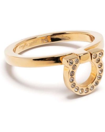 Prsten s kristalima Ferragamo zlatna