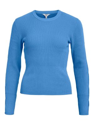 Viskózový nylonový priliehavý sveter Object - modrá