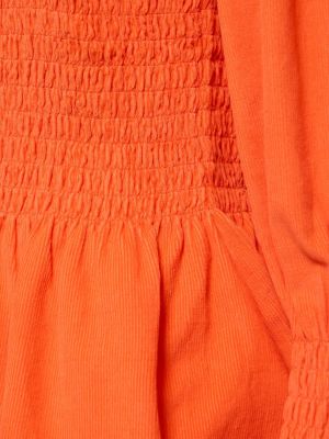 Koszula sztruksowa z falbankami Maria De La Orden pomarańczowa