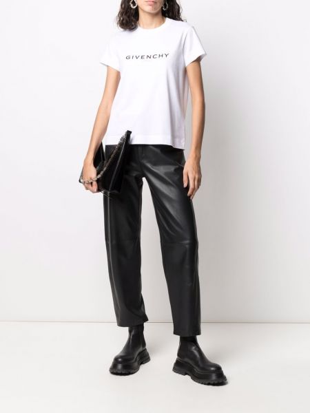 Slim fit t-shirt mit print Givenchy weiß