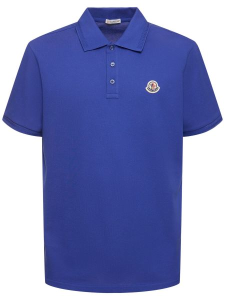 Poloshirt i bomuld Moncler blå