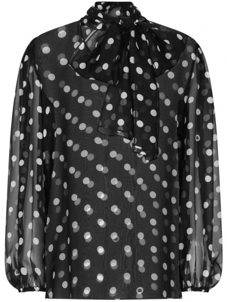 Gepunktete hemd mit schleife mit print Dolce & Gabbana