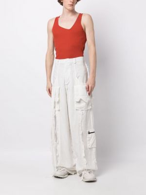 Cargo kalhoty s oděrkami Natasha Zinko bílé