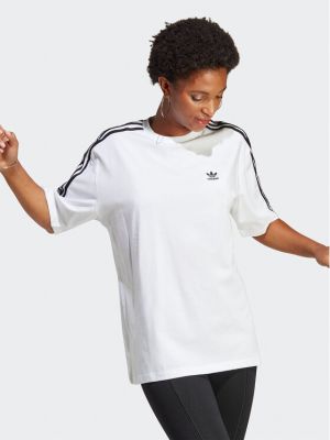 Tricou oversize cu croială lejeră Adidas alb