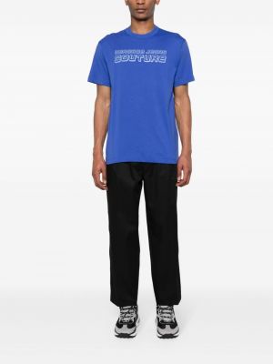 T-shirt aus baumwoll mit print Versace Jeans Couture blau