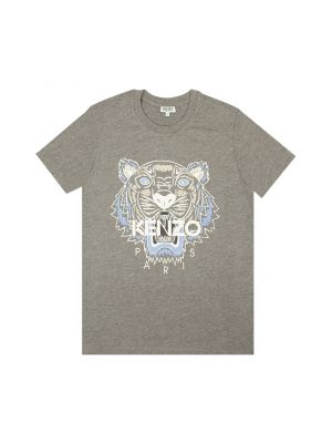Классическая тигровая футболка с коротким рукавом Kenzo серая