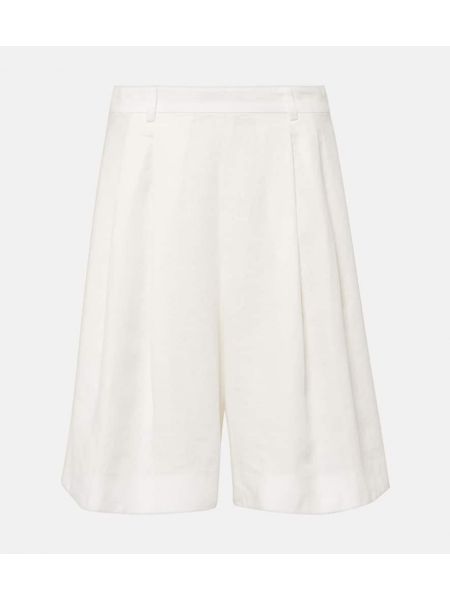 Lanene bermuda kratke hlače Polo Ralph Lauren bela