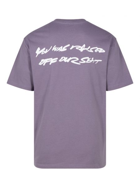 Bavlněné tričko Supreme fialové
