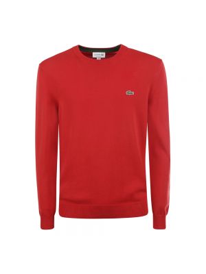 Sweter bawełniany Lacoste czerwony