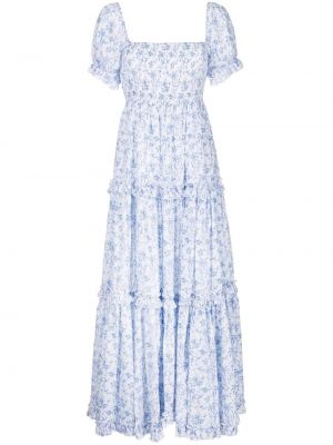 Květinové bavlněné mini šaty Caroline Constas - bílá