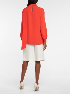 Копринена блуза Valentino оранжево