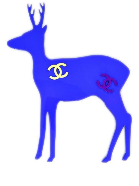 Brošňa Chanel Pre-owned modrá