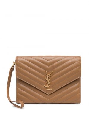 Gesteppte clutch Saint Laurent braun