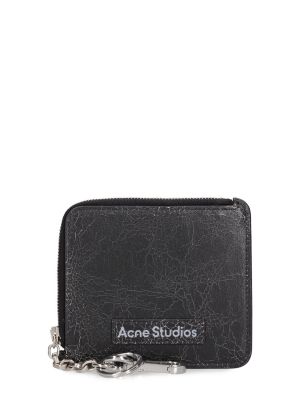 Cipzáras bőr pénztárca Acne Studios fekete