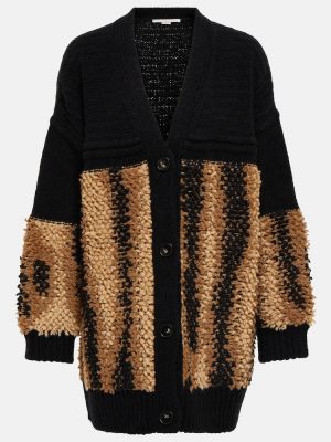 Cardigan di lana in tessuto jacquard con motivo a stelle Stella Mccartney nero
