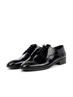 Кожени обувки в стил дерби с връзки с дантела Ducavelli