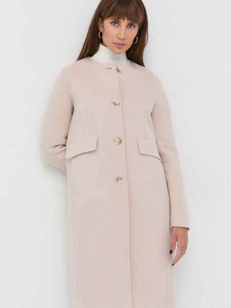 Vlněný kabát Liviana Conti růžový