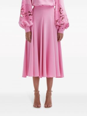 Robe mi-longue taille haute Oscar De La Renta rose