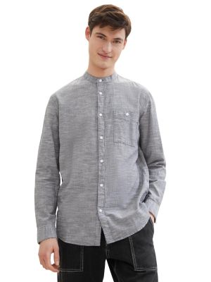 Rifľová košeľa Tom Tailor Denim sivá
