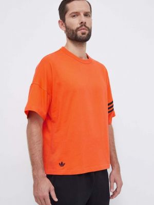Tricou din bumbac Adidas Originals portocaliu