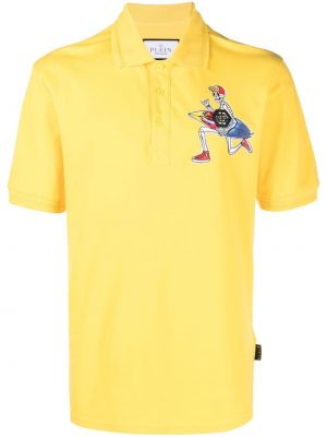 Polo majica s printom Philipp Plein žuta