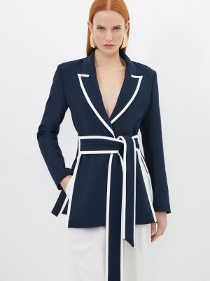 Приталенный пиджак Karen Millen синий