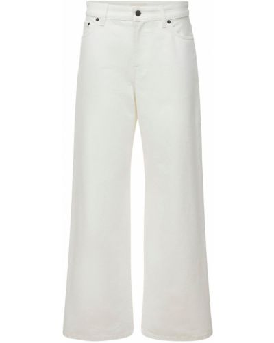 Bavlnené priliehavé džínsy s rovným strihom The Row biela