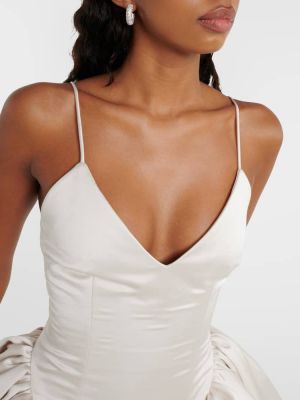 Сатенена рокля Danielle Frankel бяло