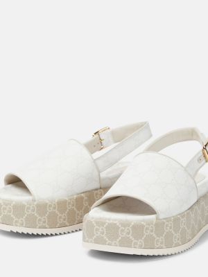 Sandały na platformie Gucci białe