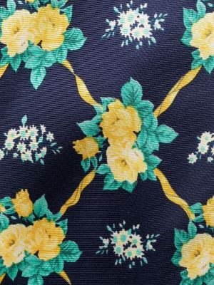 Květinová hedvábná kravata s potiskem Versace Pre-owned modrá