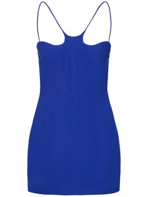 Krepové mini šaty bez rukávov Mônot modrá