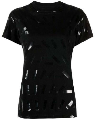Camiseta con estampado con estampado abstracto Maison Margiela negro