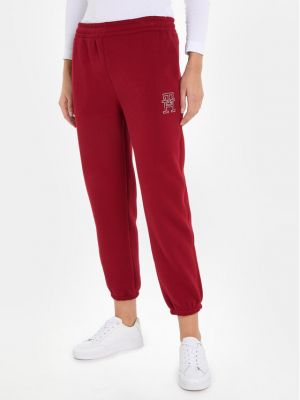 Pantaloni sport Tommy Hilfiger roșu